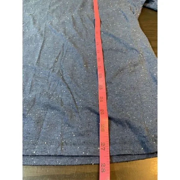 Mango Basic T Shirt‎ Mens XL Gray Crew Neck Cotton Speckled Starry Night - Picture 11 of 12